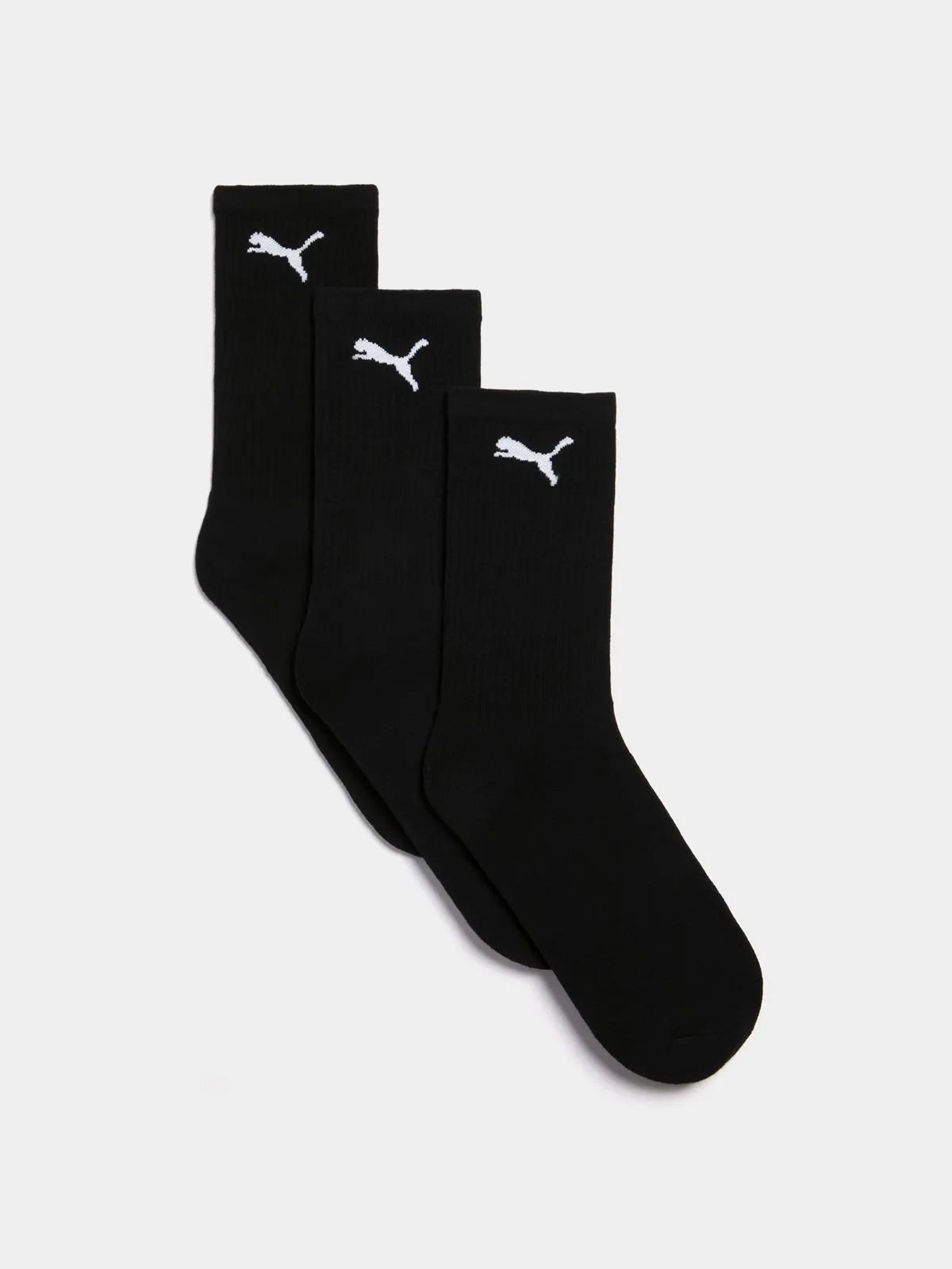 Puma Unisex 3-Pack Black Socks