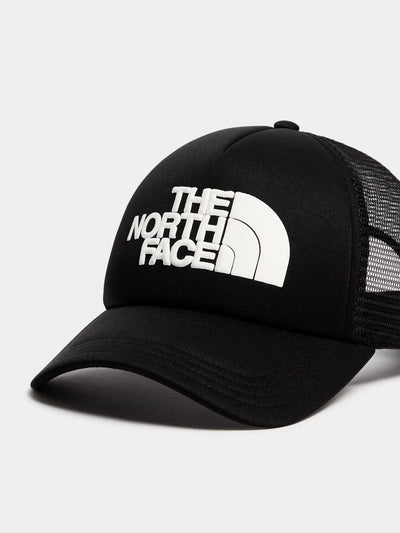 The North Face Unisex Logo Trucker Black Cap