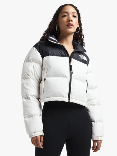 The North Face Women's Nuptse Short Gardenia/Black Jacket