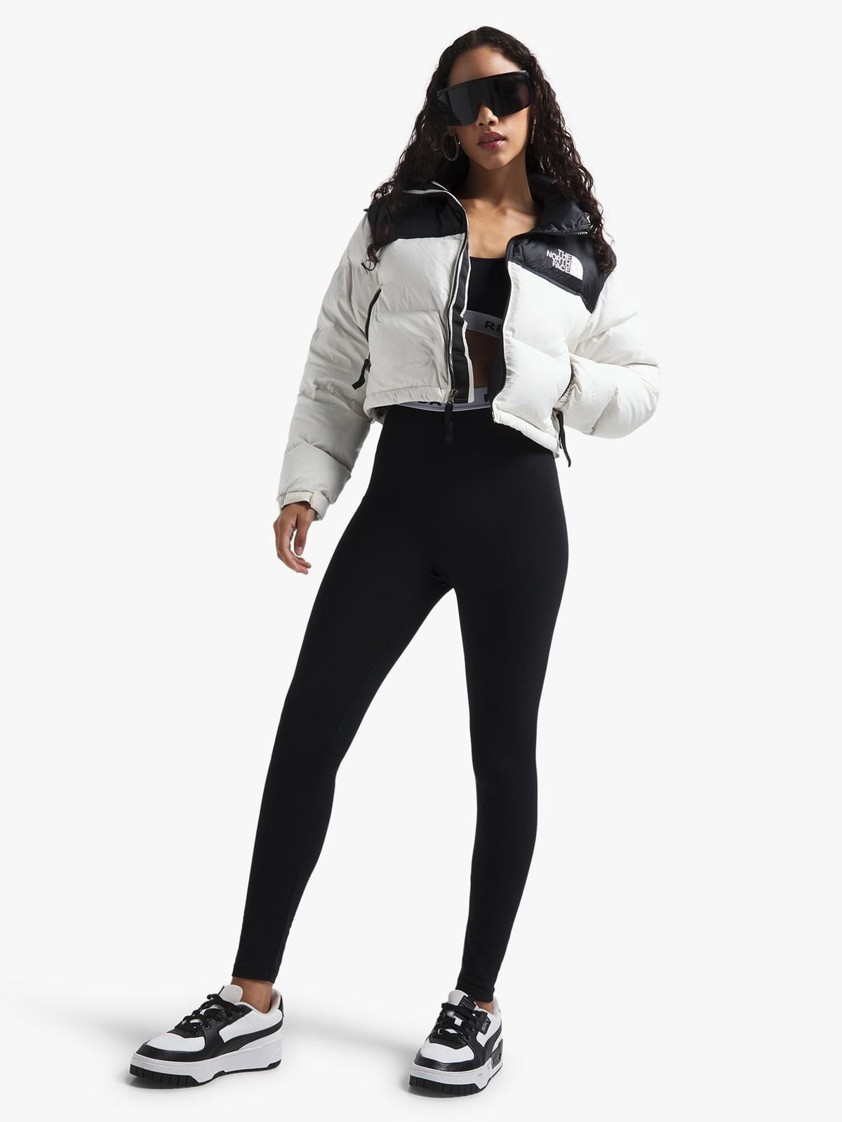 The North Face Women's Nuptse Short Gardenia/Black Jacket