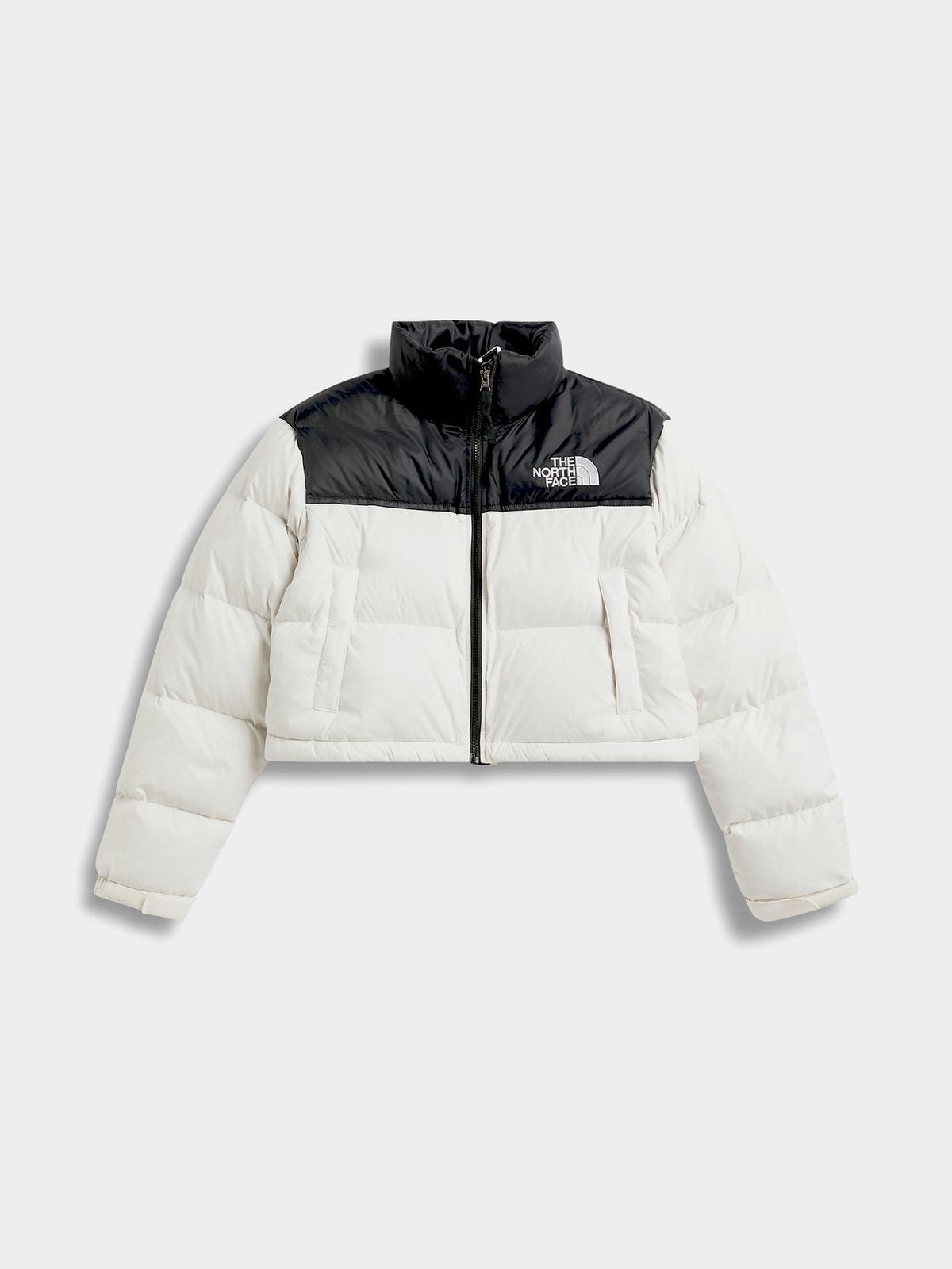 The North Face Women's Nuptse Short Gardenia/Black Jacket